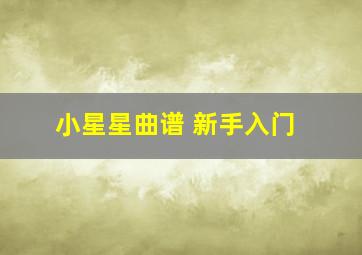 小星星曲谱 新手入门